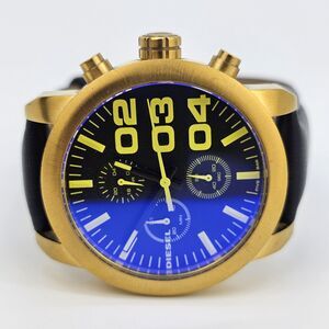 DIESEL Women Watch 40MM Black Dial New Black Leather Bands Up to 7.5" NewBattery